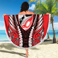 Canterbury 2026 Rugby Custom Beach Blanket NZ Maori Silver Fern LT14 - Polynesian Pride
