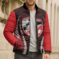 Canterbury 2026 Rugby Custom Bomber Puffer Jacket NZ Maori Silver Fern