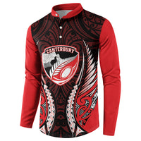 Canterbury 2026 Rugby Custom Button Sweatshirt NZ Maori Silver Fern LT14 - Polynesian Pride