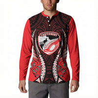 Canterbury 2026 Rugby Custom Button Sweatshirt NZ Maori Silver Fern LT14 - Polynesian Pride