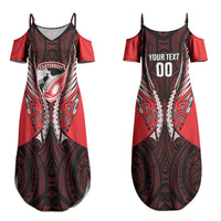 Canterbury 2026 Rugby Custom Couples Matching Summer Maxi Dress and Hawaiian Shirt NZ Maori Silver Fern LT14 - Polynesian Pride