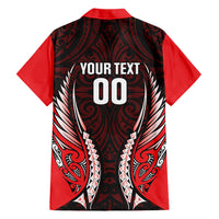 Canterbury 2026 Rugby Custom Family Matching Tank Maxi Dress and Hawaiian Shirt NZ Maori Silver Fern LT14 Dad's Shirt - Long Sleeve Red - Polynesian Pride