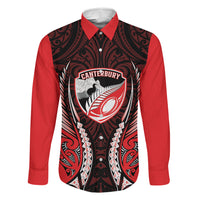 Canterbury 2026 Rugby Custom Family Matching Tank Maxi Dress and Hawaiian Shirt NZ Maori Silver Fern LT14 Daughter's Dress Red - Polynesian Pride