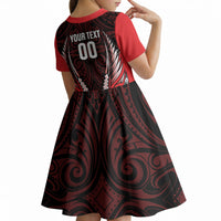 Canterbury 2026 Rugby Custom Kid Short Sleeve Dress NZ Maori Silver Fern LT14 - Polynesian Pride