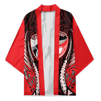 Canterbury 2026 Rugby Custom Kimono NZ Maori Silver Fern LT14 Unisex Red - Polynesian Pride