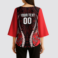 Canterbury 2026 Rugby Custom Kimono Sleeve Blouse NZ Maori Silver Fern