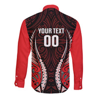 Canterbury 2026 Rugby Custom Long Sleeve Button Shirt NZ Maori Silver Fern LT14 - Polynesian Pride