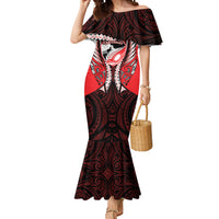 Canterbury 2026 Rugby Custom Mermaid Dress NZ Maori Silver Fern LT14 Women Red - Polynesian Pride