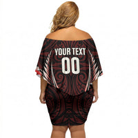 Canterbury 2026 Rugby Custom Off Shoulder Short Dress NZ Maori Silver Fern LT14 - Polynesian Pride