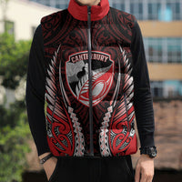Canterbury 2026 Rugby Custom Sleeveless Puffer Jacket NZ Maori Silver Fern
