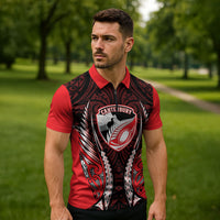 Canterbury 2026 Rugby Custom Zipper Polo Shirt NZ Maori Silver Fern LT14 - Polynesian Pride