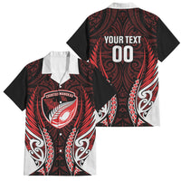 Counties Manukau 2026 Rugby Custom Family Matching Mermaid Dress and Hawaiian Shirt NZ Maori Silver Fern LT14 Dad's Shirt - Short Sleeve Red - Polynesian Pride