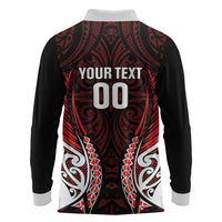 Counties Manukau 2026 Rugby Custom Long Sleeve Polo Shirt NZ Maori Silver Fern