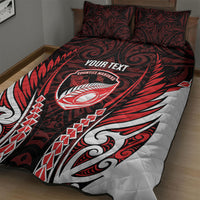 Counties Manukau 2026 Rugby Custom Quilt Bed Set NZ Maori Silver Fern