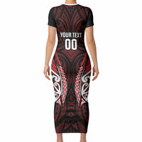 Counties Manukau 2026 Rugby Custom Short Sleeve Bodycon Dress NZ Maori Silver Fern LT14 - Polynesian Pride