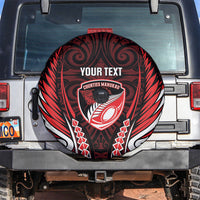 Counties Manukau 2026 Rugby Custom Spare Tire Cover NZ Maori Silver Fern LT14 Red - Polynesian Pride