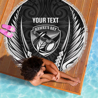 Hawke's Bay 2026 Rugby Custom Beach Blanket NZ Maori Silver Fern