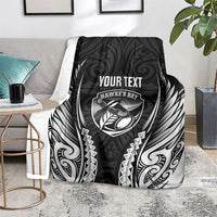 Hawke's Bay 2026 Rugby Custom Blanket NZ Maori Silver Fern LT14 - Polynesian Pride