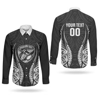 Hawke's Bay 2026 Rugby Custom Couples Matching Mermaid Dress and Long Sleeve Button Shirt NZ Maori Silver Fern LT14 - Polynesian Pride