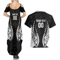 Hawke's Bay 2026 Rugby Custom Couples Matching Summer Maxi Dress and Hawaiian Shirt NZ Maori Silver Fern LT14 - Polynesian Pride