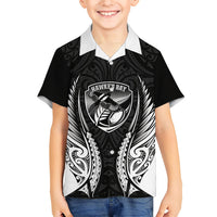 Hawke's Bay 2026 Rugby Custom Family Matching Off Shoulder Maxi Dress and Hawaiian Shirt NZ Maori Silver Fern