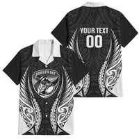 Hawke's Bay 2026 Rugby Custom Family Matching Summer Maxi Dress and Hawaiian Shirt NZ Maori Silver Fern LT14 Dad's Shirt - Short Sleeve Black - Polynesian Pride