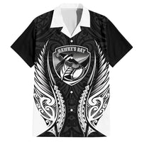 Hawke's Bay 2026 Rugby Custom Hawaiian Shirt NZ Maori Silver Fern LT14 Black - Polynesian Pride