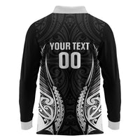 Hawke's Bay 2026 Rugby Custom Long Sleeve Polo Shirt NZ Maori Silver Fern LT14 - Polynesian Pride