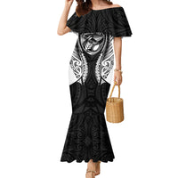 Hawke's Bay 2026 Rugby Custom Mermaid Dress NZ Maori Silver Fern LT14 Women Black - Polynesian Pride