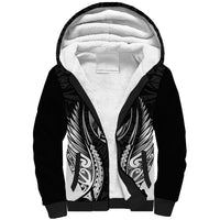 Hawke's Bay 2026 Rugby Custom Sherpa Hoodie NZ Maori Silver Fern LT14 Unisex Black - Polynesian Pride