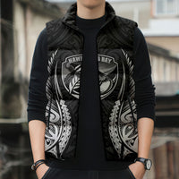 Hawke's Bay 2026 Rugby Custom Sleeveless Puffer Jacket NZ Maori Silver Fern