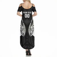 Hawke's Bay 2026 Rugby Custom Summer Maxi Dress NZ Maori Silver Fern LT14 - Polynesian Pride