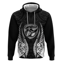 Hawke's Bay 2026 Rugby Custom Zip Hoodie NZ Maori Silver Fern LT14 Pullover Hoodie Black - Polynesian Pride