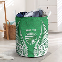 Manawatu 2026 Rugby Custom Laundry Basket NZ Maori Silver Fern LT14 Green - Polynesian Pride