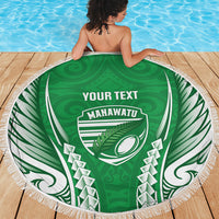 Manawatu 2026 Rugby Custom Beach Blanket NZ Maori Silver Fern LT14 - Polynesian Pride
