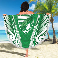 Manawatu 2026 Rugby Custom Beach Blanket NZ Maori Silver Fern LT14 - Polynesian Pride