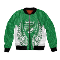 Manawatu 2026 Rugby Custom Bomber Jacket NZ Maori Silver Fern LT14 Unisex Green - Polynesian Pride