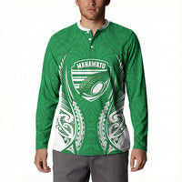 Manawatu 2026 Rugby Custom Button Sweatshirt NZ Maori Silver Fern LT14 - Polynesian Pride