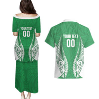 Manawatu 2026 Rugby Custom Couples Matching Puletasi and Hawaiian Shirt NZ Maori Silver Fern LT14 - Polynesian Pride