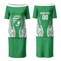 Manawatu 2026 Rugby Custom Couples Matching Puletasi and Hawaiian Shirt NZ Maori Silver Fern LT14 - Polynesian Pride