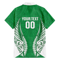Manawatu 2026 Rugby Custom Family Matching Tank Maxi Dress and Hawaiian Shirt NZ Maori Silver Fern LT14 Dad's Shirt - Long Sleeve Green - Polynesian Pride