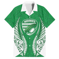 Manawatu 2026 Rugby Custom Hawaiian Shirt NZ Maori Silver Fern LT14 Green - Polynesian Pride