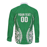 Manawatu 2026 Rugby Custom Long Sleeve Button Shirt NZ Maori Silver Fern LT14 - Polynesian Pride