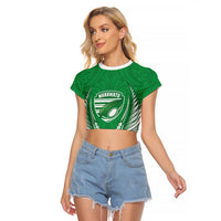 Manawatu 2026 Rugby Custom Raglan Cropped T Shirt NZ Maori Silver Fern