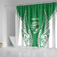 Manawatu 2026 Rugby Custom Shower Curtain NZ Maori Silver Fern