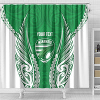 Manawatu 2026 Rugby Custom Shower Curtain NZ Maori Silver Fern