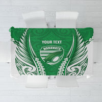 Manawatu 2026 Rugby Custom Tablecloth NZ Maori Silver Fern LT14 Green - Polynesian Pride