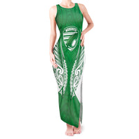 Manawatu 2026 Rugby Custom Tank Maxi Dress NZ Maori Silver Fern LT14 Women Green - Polynesian Pride