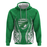 Manawatu 2026 Rugby Custom Zip Hoodie NZ Maori Silver Fern LT14 Pullover Hoodie Green - Polynesian Pride