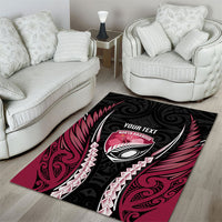 North Harbour 2026 Rugby Custom Area Rug NZ Maori Silver Fern